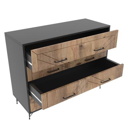 Kast COMFORT 100x80 cm bruin/zwart