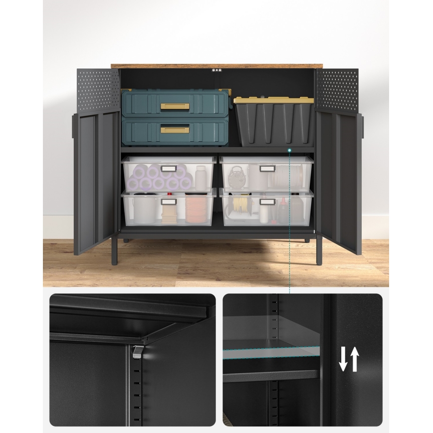 Dressoir FIRA zwart/bruin