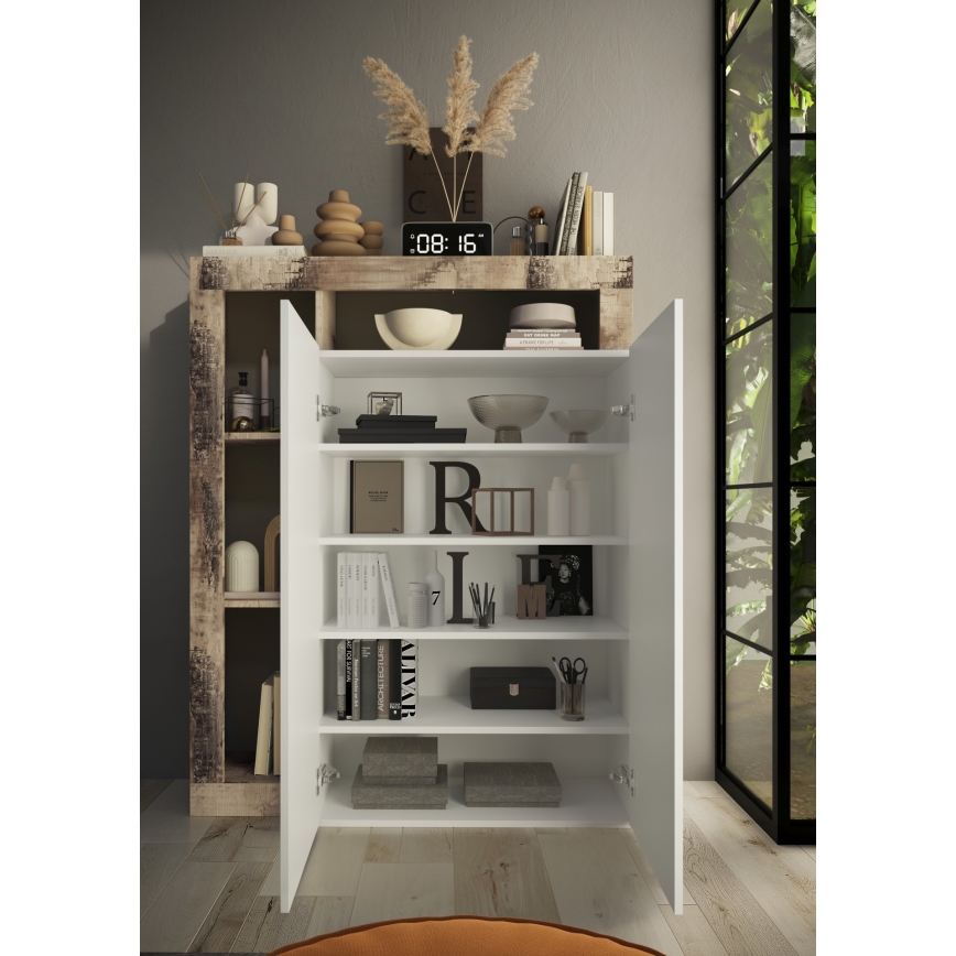 Kast LENOR wit/esdoorn