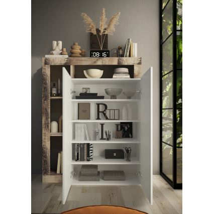 Kast LENOR wit/esdoorn