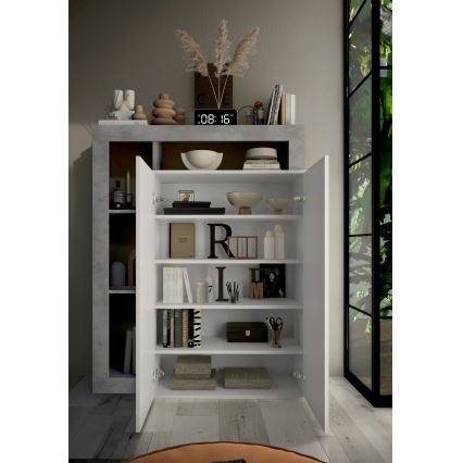 Kast LENOR wit/grijs betonlook