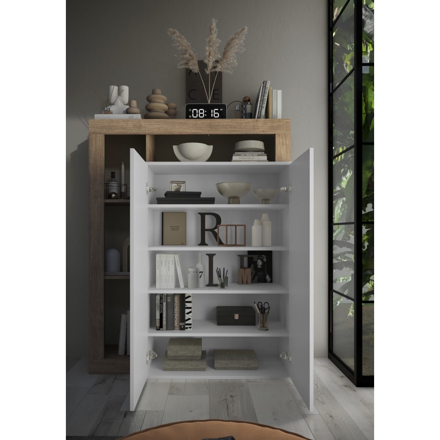 Kast LENOR wit/licht eiken