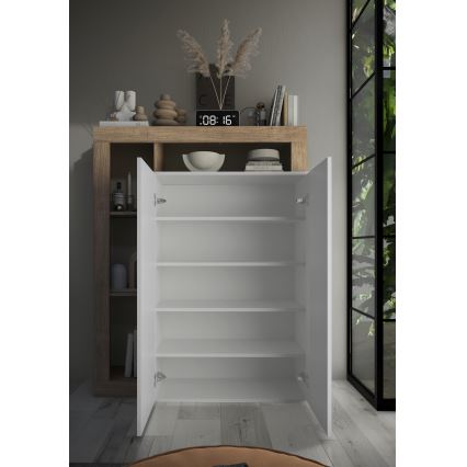 Kast LENOR wit/licht eiken