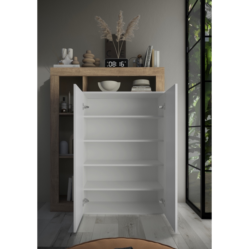 Kast LENOR wit/licht eiken