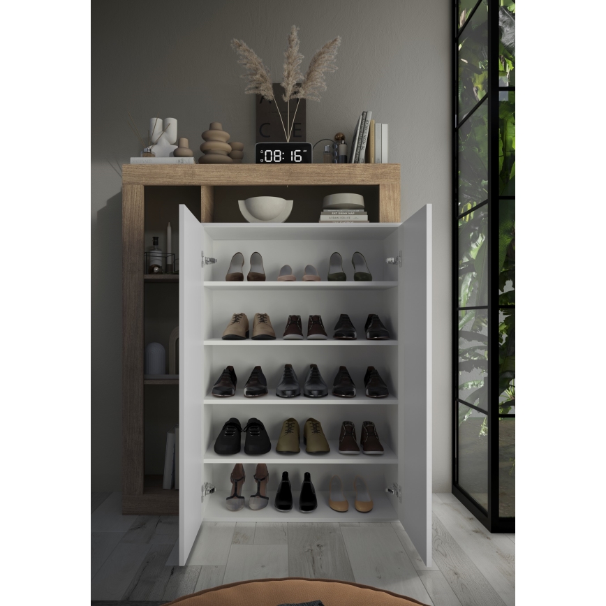 Kast LENOR wit/licht eiken