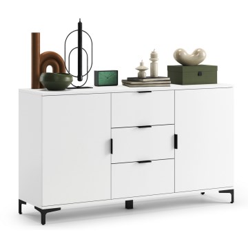 Kast met lades en kleine deur LORA wit