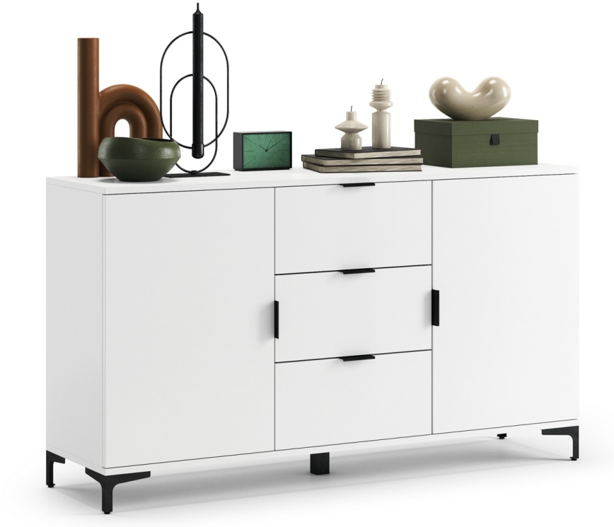 Kast met lades en kleine deur LORA wit