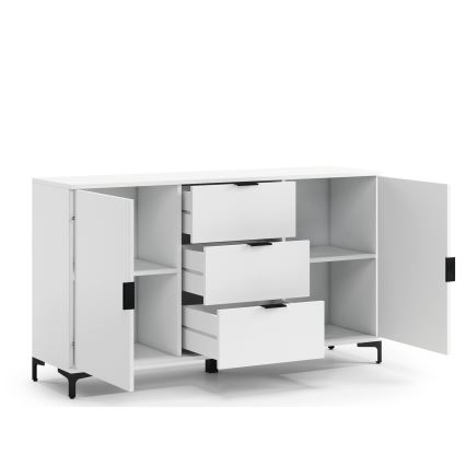 Kast met lades en kleine deur LORA wit