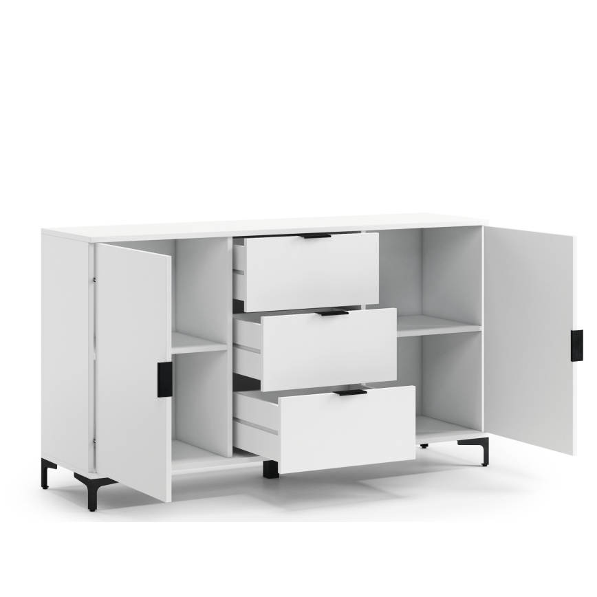 Kast met lades en kleine deur LORA wit