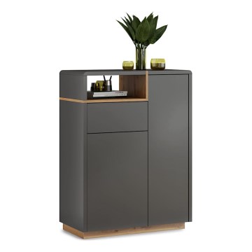 Kast met lades FRED antraciet/eiken artisan