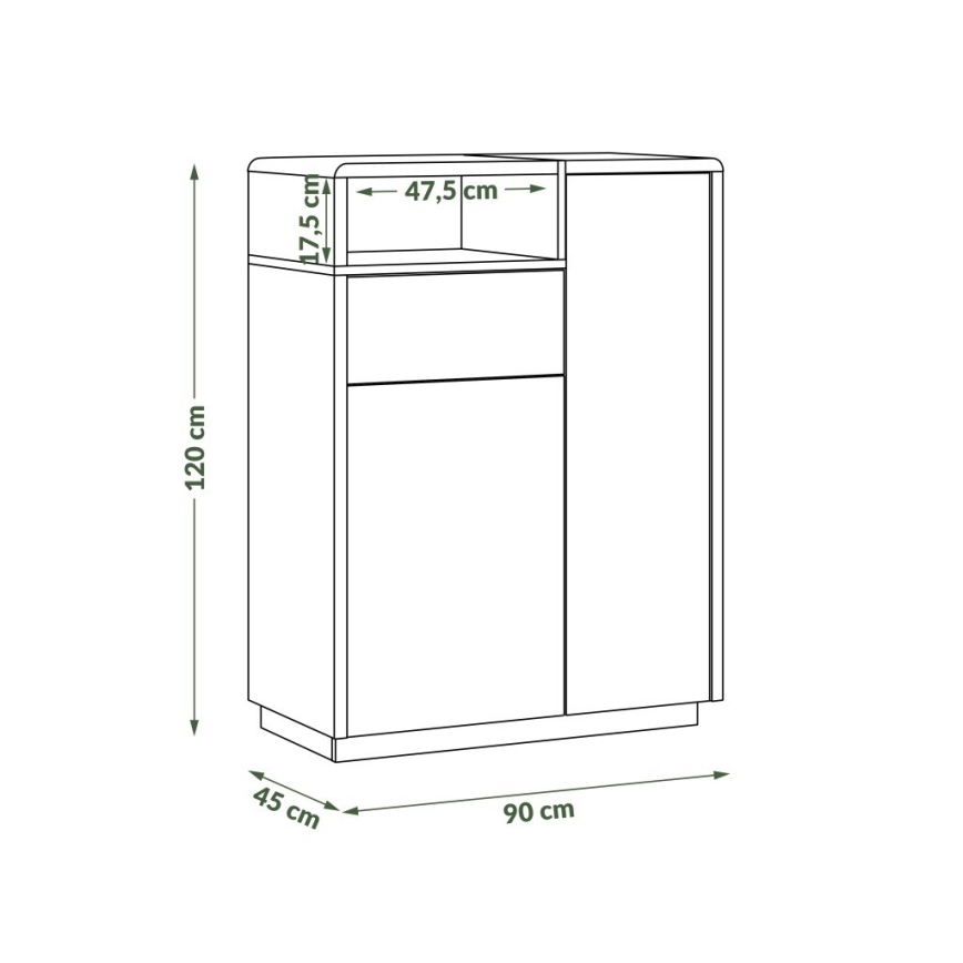 Kast met lades FRED antraciet/eiken artisan
