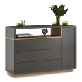 Kast met lades FRED antraciet/eiken artisan