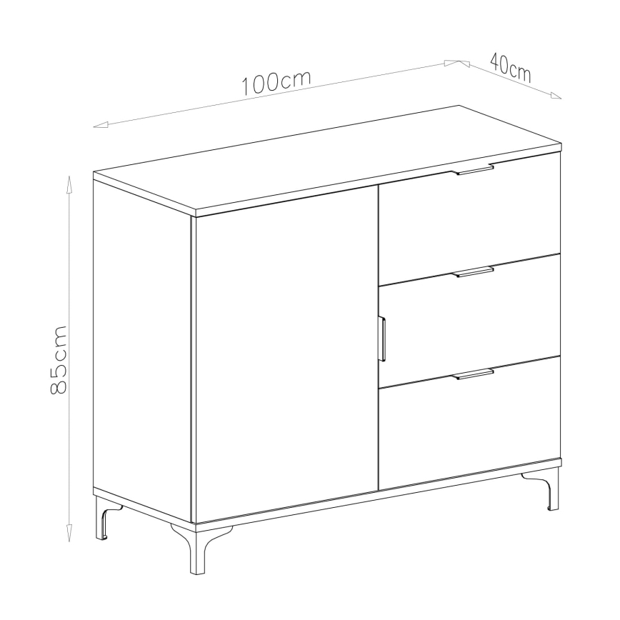 Kast met lades LORA eiken artisan