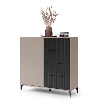 Kast met lades RONJA taupe/zwart