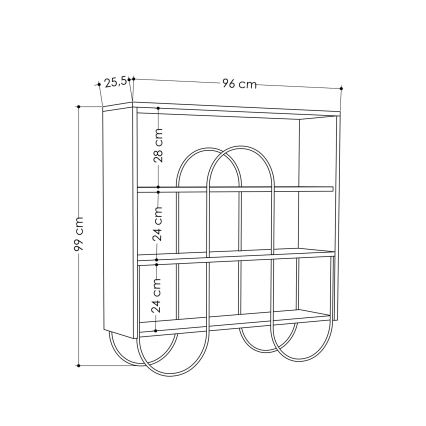 Kast met Planken NORFOLK 99x96 cm bruin/zwart