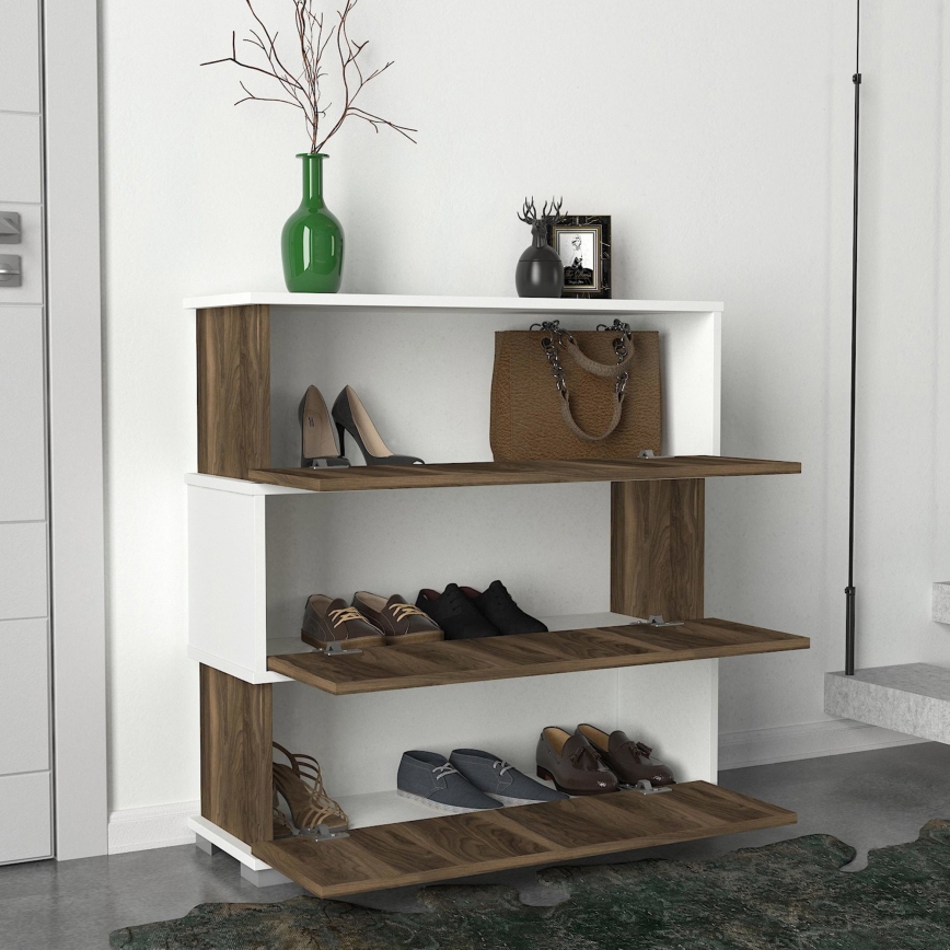 Kast NAPOLYON 93x90 cm wit/bruin