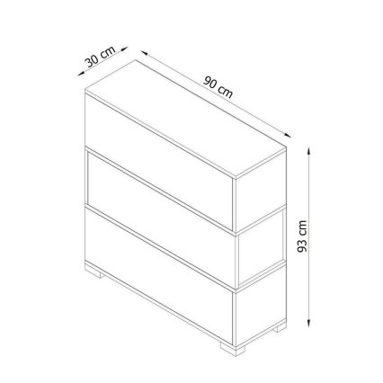 Kast NAPOLYON 93x90 cm wit/bruin