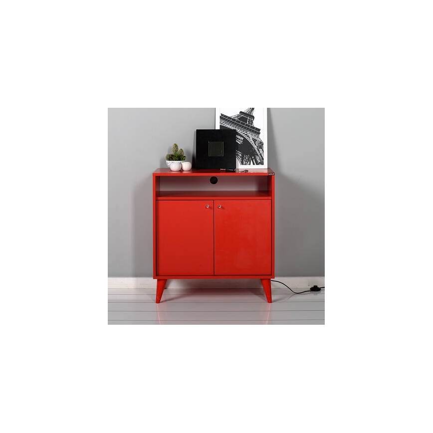 Kastje 79x73 cm rood