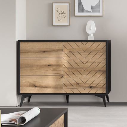 Kastje DIAMOND 77x104 cm zwart/eik evoke