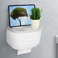 Kastje met toiletrolhouder 21x13,5 cm wit/grijs