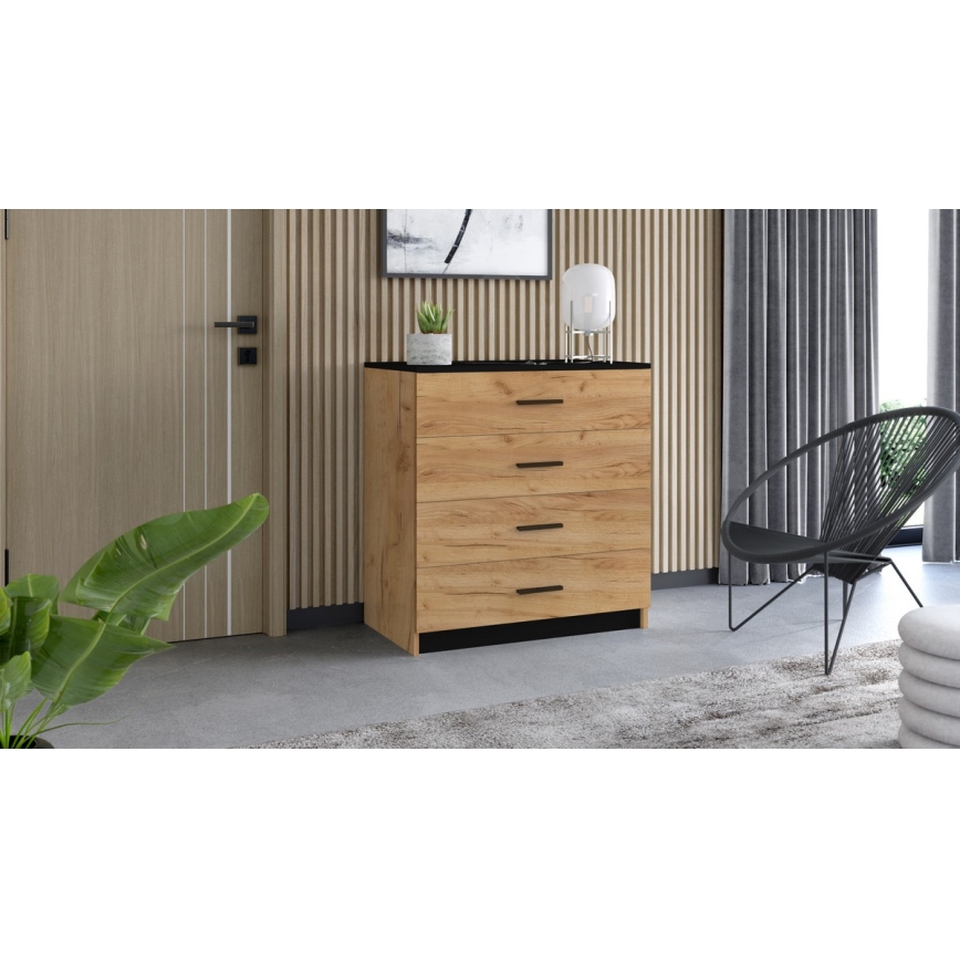 Kastje TIMON eiken craft/zwart