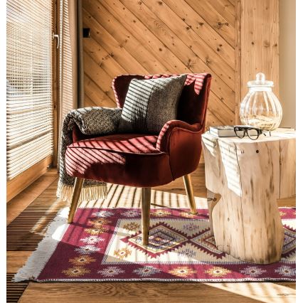 Keerbaar oriëntaals vloerkleed KILIM 80x150 cm rood/beige