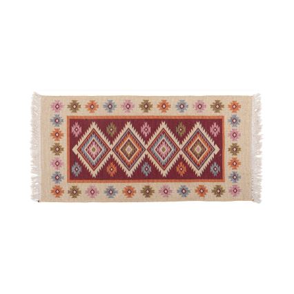 Keerbaar oriëntaals vloerkleed KILIM 80x150 cm rood/beige