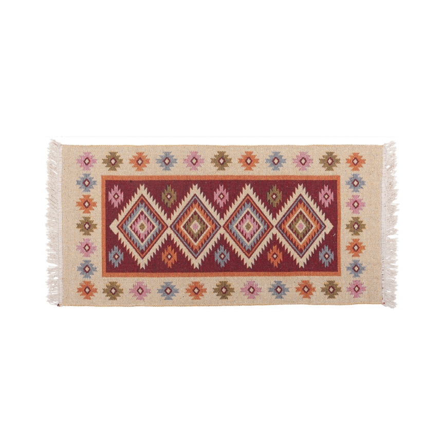 Keerbaar oriëntaals vloerkleed KILIM 80x150 cm rood/beige