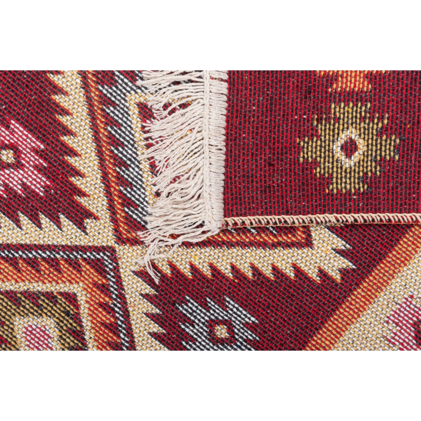 Keerbaar oriëntaals vloerkleed KILIM 80x150 cm rood/beige