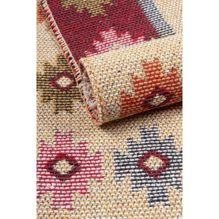 Keerbaar oriëntaals vloerkleed KILIM 80x150 cm rood/beige