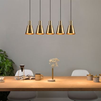 KEM hanglamp 5xE27/40W/230V goud