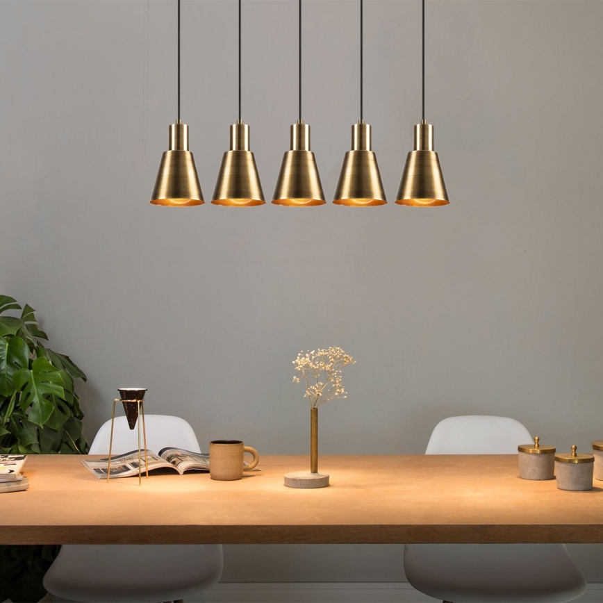 KEM hanglamp 5xE27/40W/230V goud