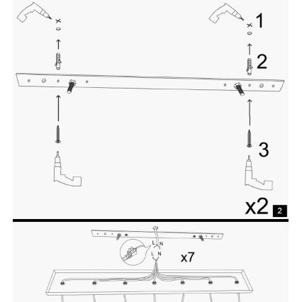 KEM hanglamp 5xE27/40W/230V goud