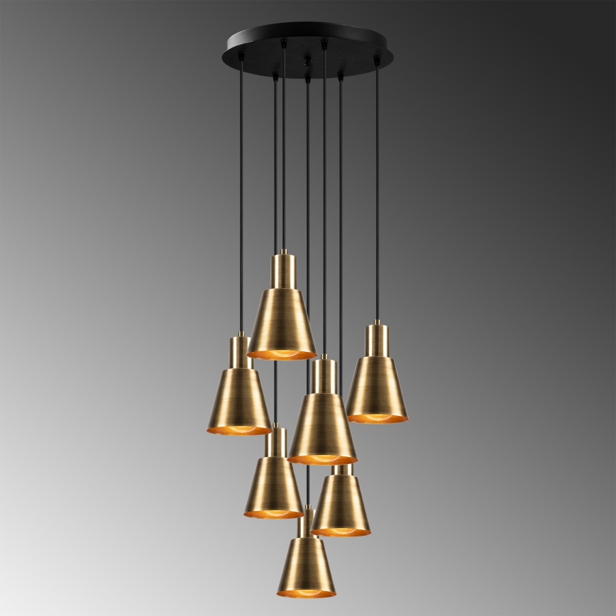 KEM Hanglamp 7xE27/40W/230V Goud