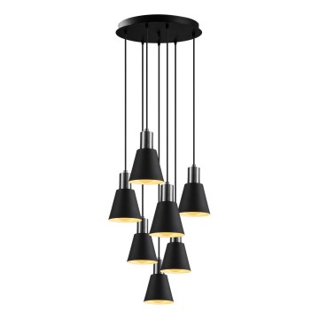 KEM Hanglamp 7xE27/40W/230V Zwart