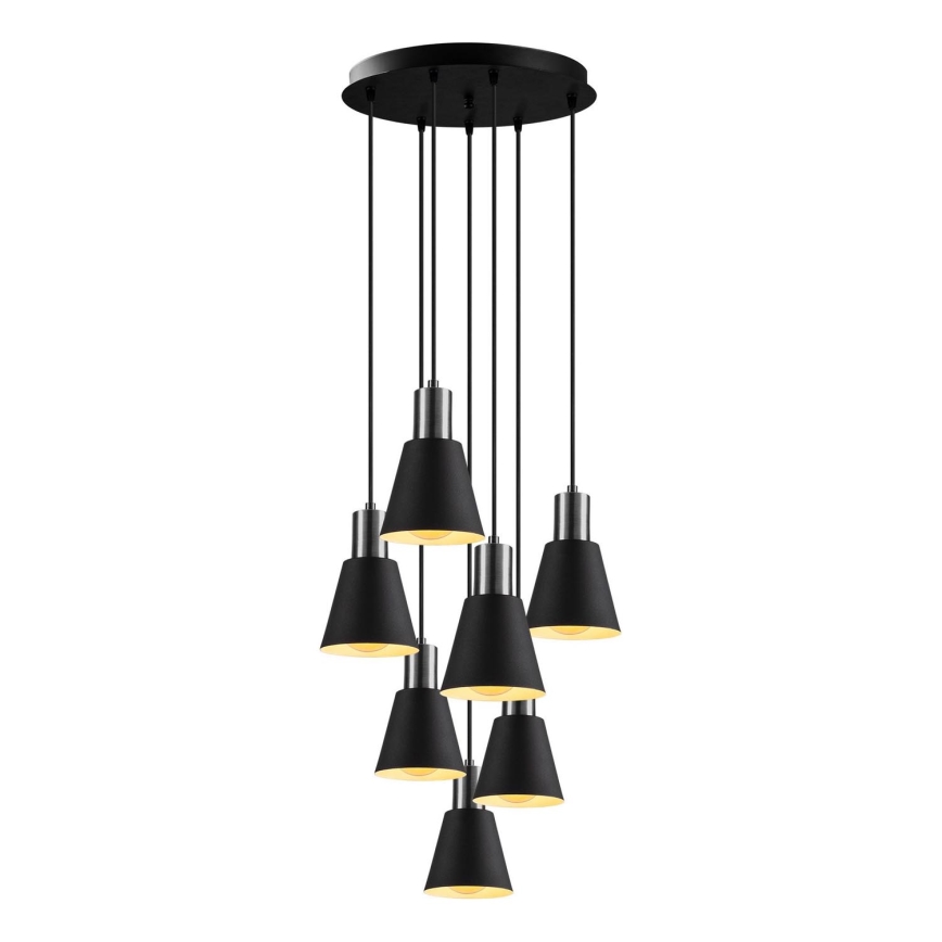 KEM Hanglamp 7xE27/40W/230V Zwart
