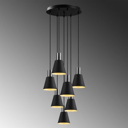 KEM Hanglamp 7xE27/40W/230V Zwart