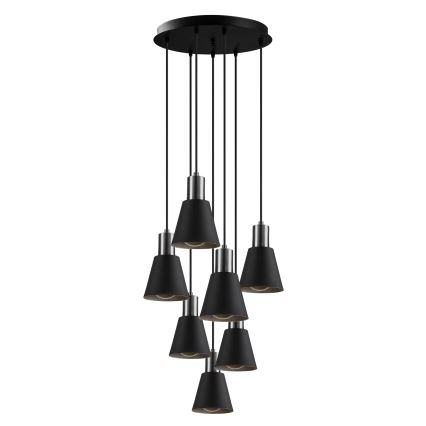 KEM Hanglamp 7xE27/40W/230V Zwart
