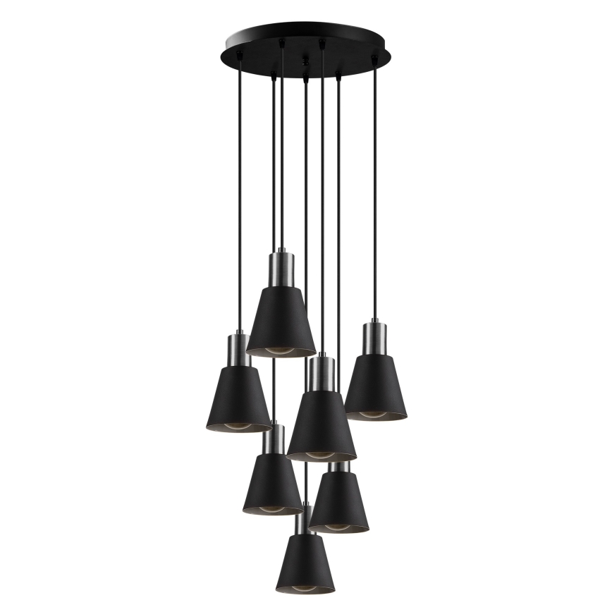 KEM Hanglamp 7xE27/40W/230V Zwart