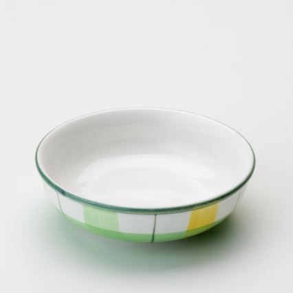 Keramiek compote kom 13 cm groen wit