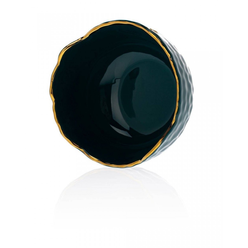 Keramiek schaal TIGELLA 13 cm groen/goud