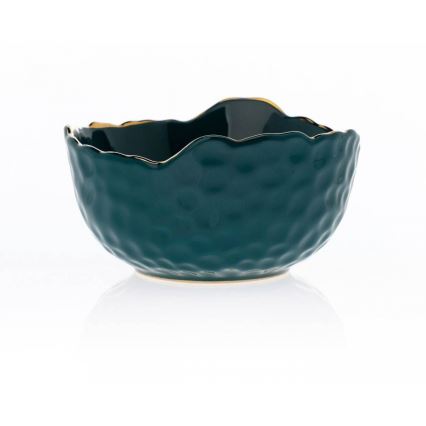 Keramiek schaal TIGELLA 13 cm groen/goud
