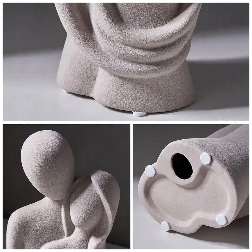 Keramische tafeldecoratie 20x9,5x7,5 cm grijs