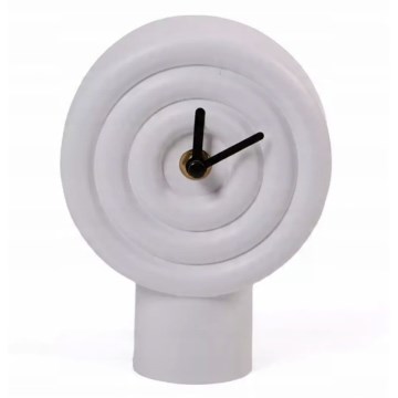 Keramische tafelklok 16 cm, 1x AA-batterij, wit