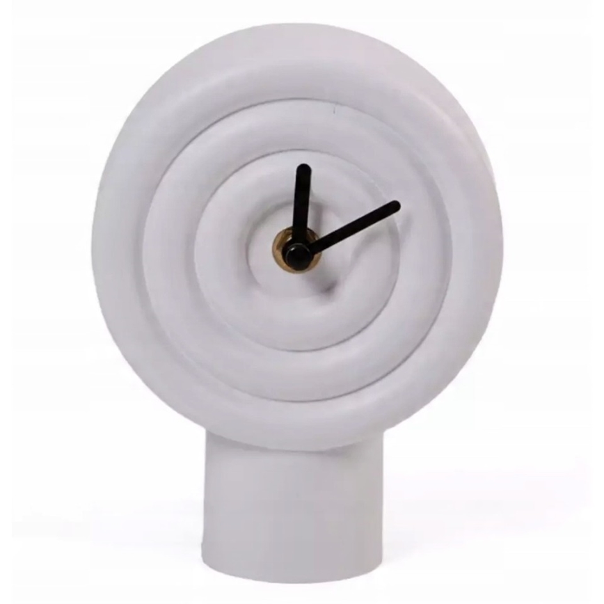 Keramische tafelklok 16 cm, 1x AA-batterij, wit