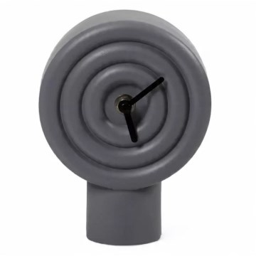 Keramische tafelklok 16 cm 1x AA grijs