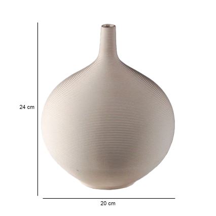 Keramische vaas 24 cm, beige