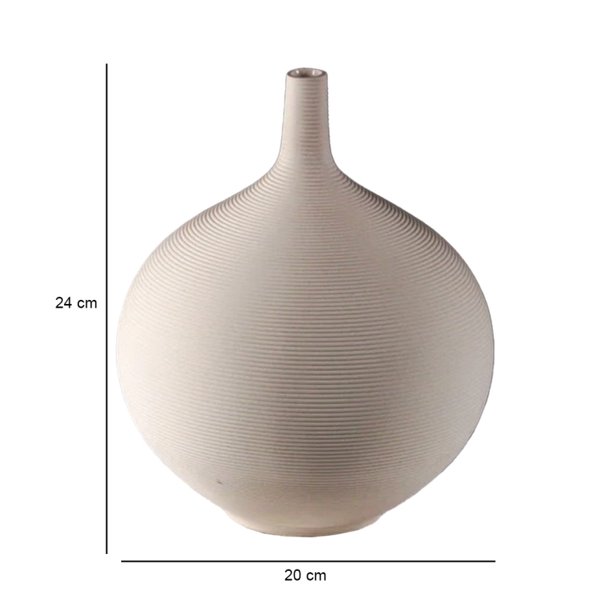 Keramische vaas 24 cm, beige