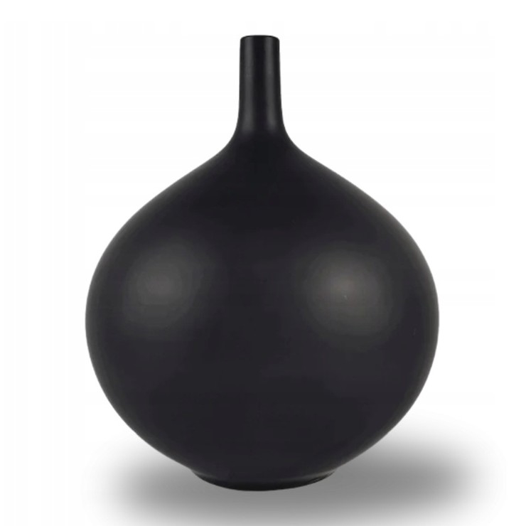 Keramische vaas 24 cm mat zwart