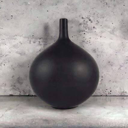 Keramische vaas 24 cm mat zwart